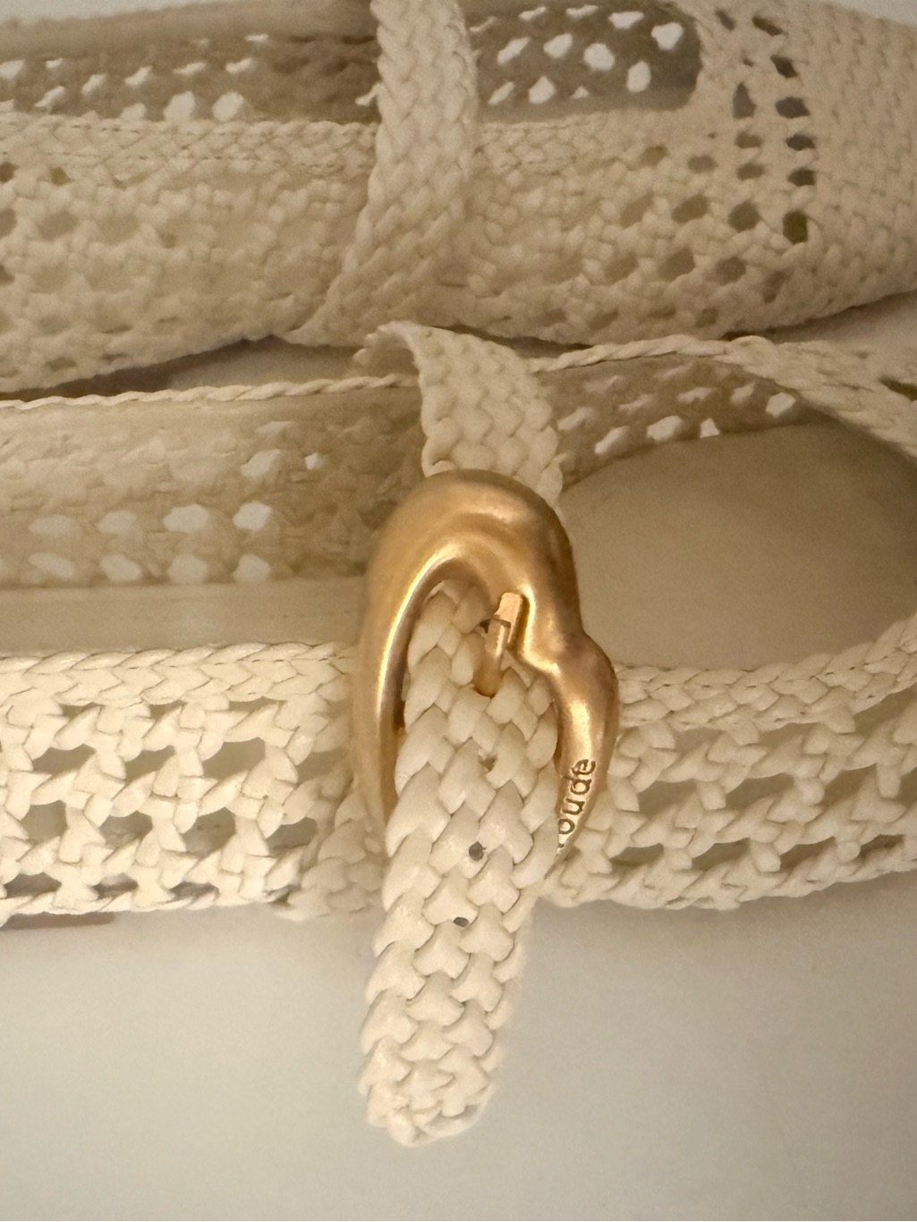 Larroude Verona New Macrame Leather Ballet Flats Ivory 6.5 New — image 5 of 8